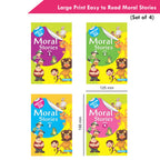 Large Print Easy to Read Moral Stories Set of 4| Bedtime Stories Books for Kids| Ages 4-8 Years | Grocsy