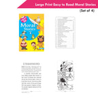 Large Print Easy to Read Moral Stories Set of 4| Bedtime Stories Books for Kids| Ages 4-8 Years | Grocsy