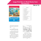 Large Print Easy to Read Panchtantra Stories Books Set of 3| Children Stories Books Ages 4-8 Year | Grocsy