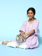 Yufta Lavender Kaftan Kurta | Grocsy