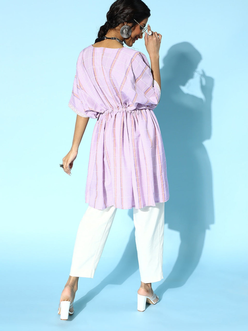 Yufta Lavender Kaftan Kurta | Grocsy