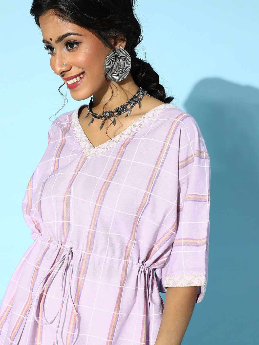 Yufta Lavender Kaftan Kurta | Grocsy