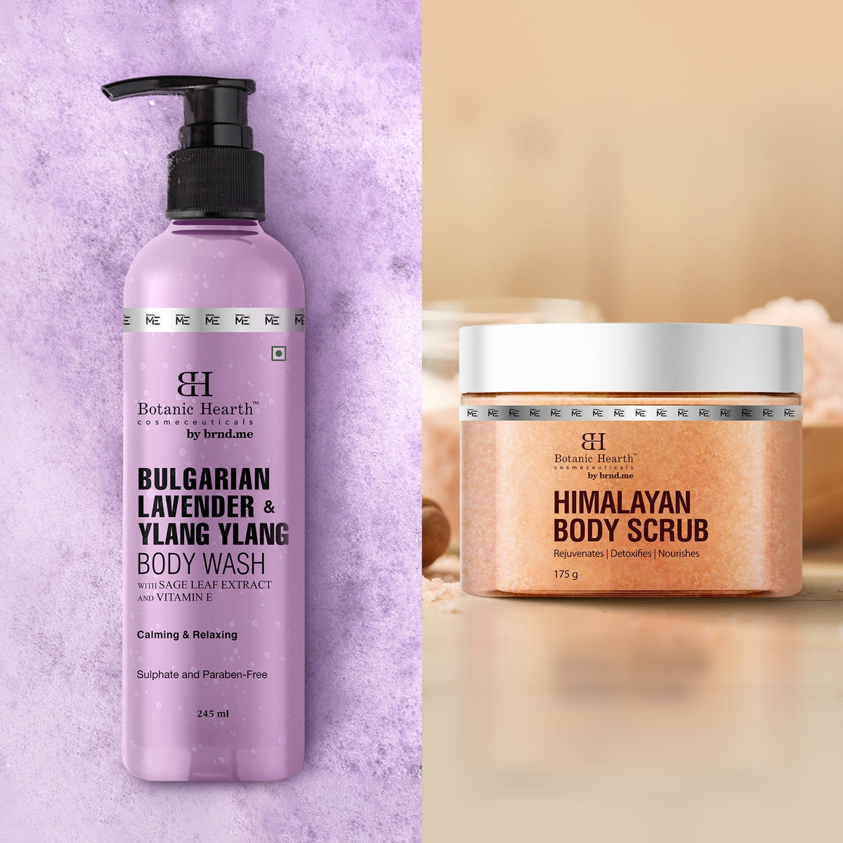 Botanic Hearth Bulgarian Lavender Bodywash & Himalayan Scrub | Grocsy