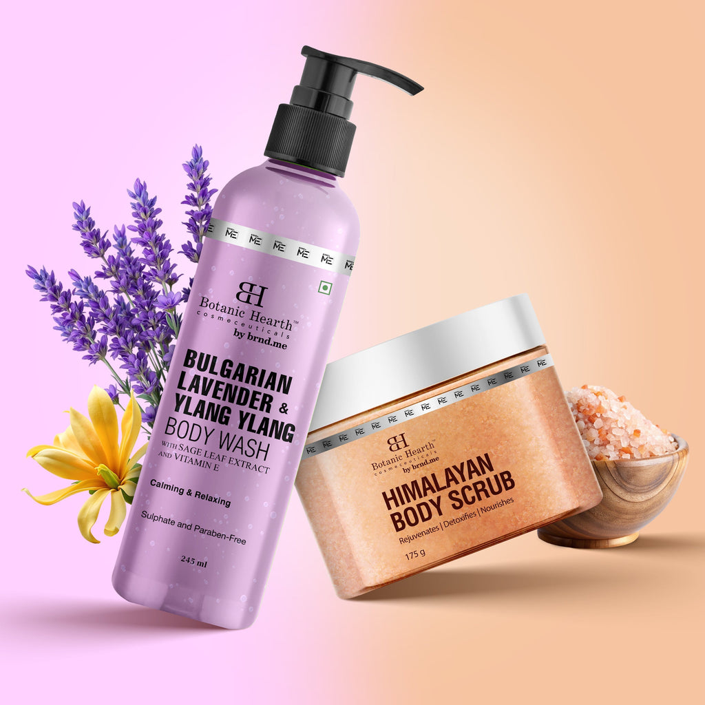 Botanic Hearth Bulgarian Lavender Bodywash & Himalayan Scrub | Grocsy