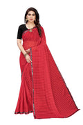 Vamika Red Malai Silk Printed Saree (Zigzag Red) | Grocsy