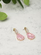 Pink Druzy Quartz Earrings- Ruby Raang | Grocsy