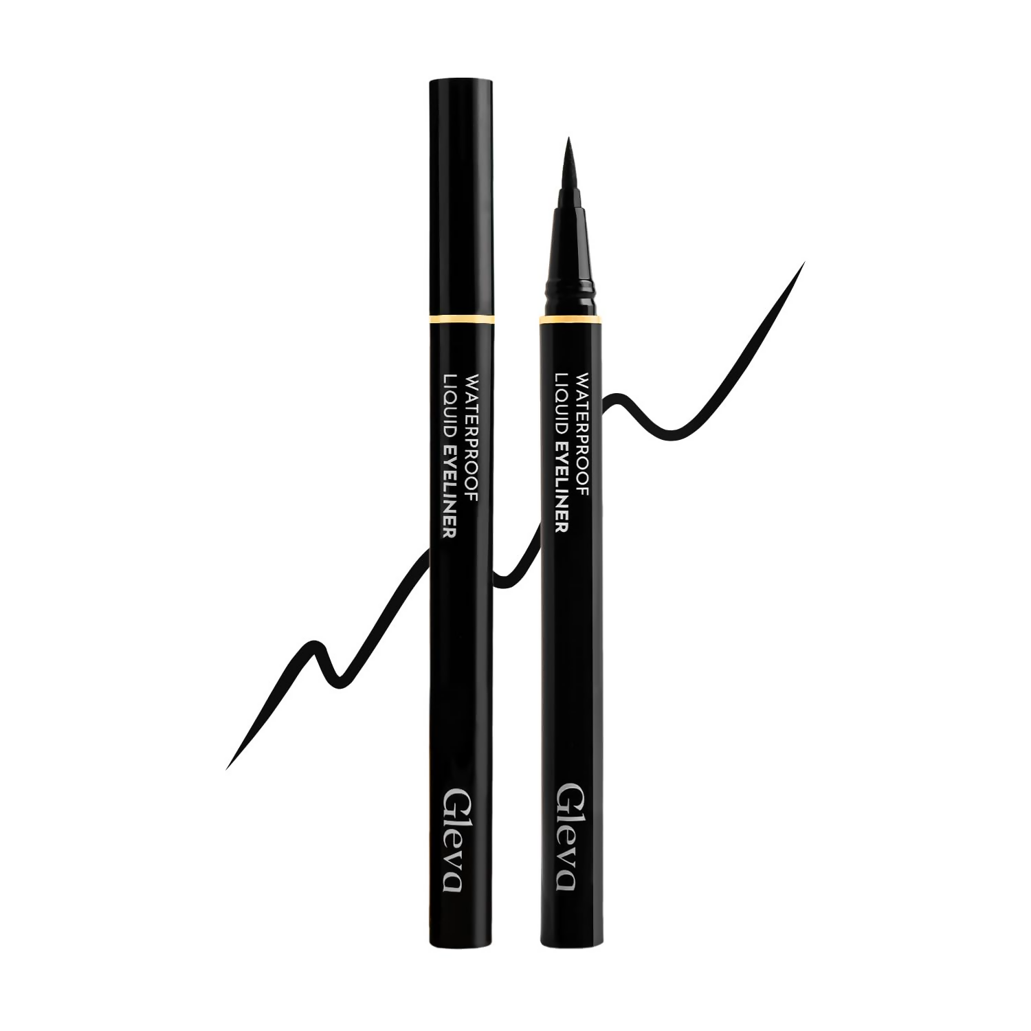Gleva Liquid Eyeliner Pen Eye Makeup Waterproof Smudge proof - Black | Grocsy