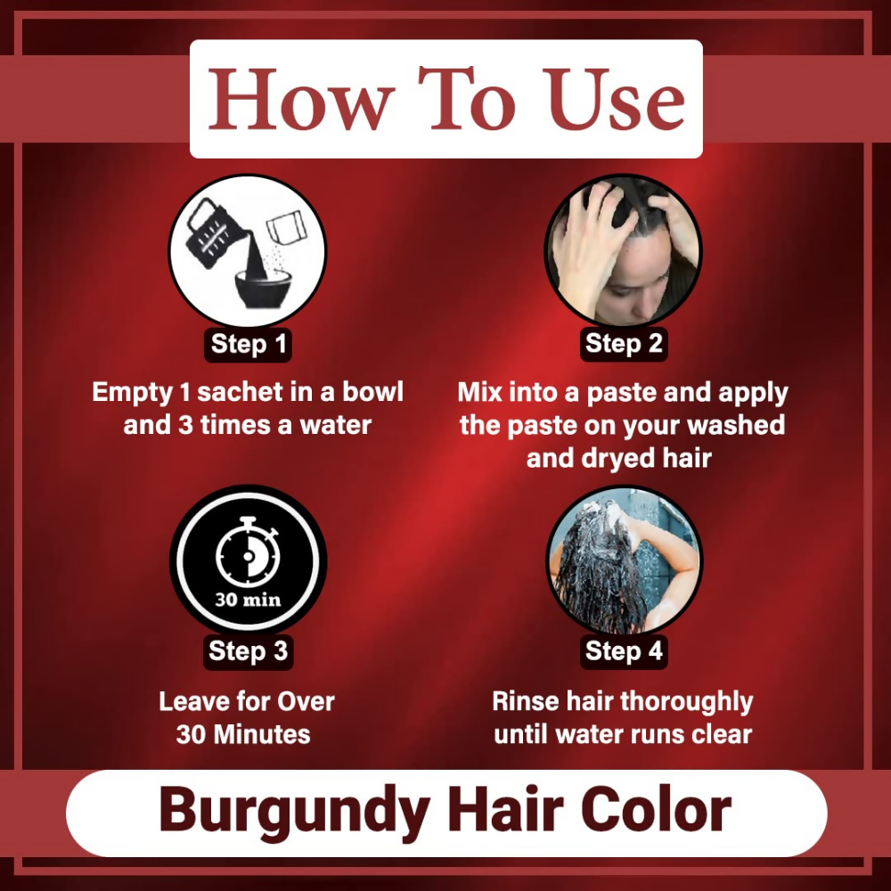 VedicAyurveda Henna Hair Color - Burgundy | Grocsy