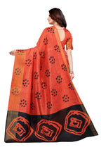 Vamika Ethnic Fire Black Jari Border Linen Saree | Grocsy