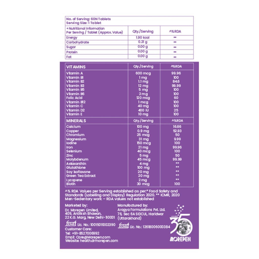 Dr. Morepen Biotin+ Advanced Tablets and Multivitamin Women Tablets Combo | Grocsy