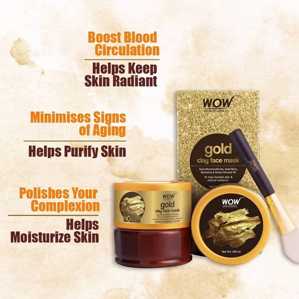 Wow Skin Science Gold Clay Face Mask | Grocsy