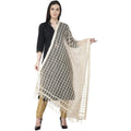 A R Silk Cotton Square Regular Dupatta White Color Dupatta or Chunni | Grocsy