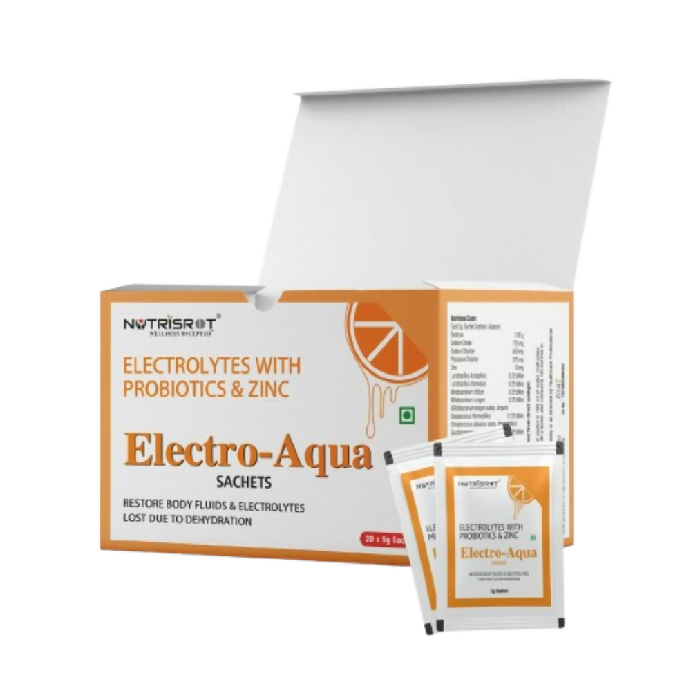 Nutrisrot Electro-Aqua Instant Hydration & Energy Drink Sachets Orange Flavour | Grocsy