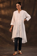 Juniper Women's White Cambric High-Low Tunic | Grocsy