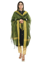 Mominos Fashion Moeza Handloom Cotton Mehndi Green Dupatta | Grocsy