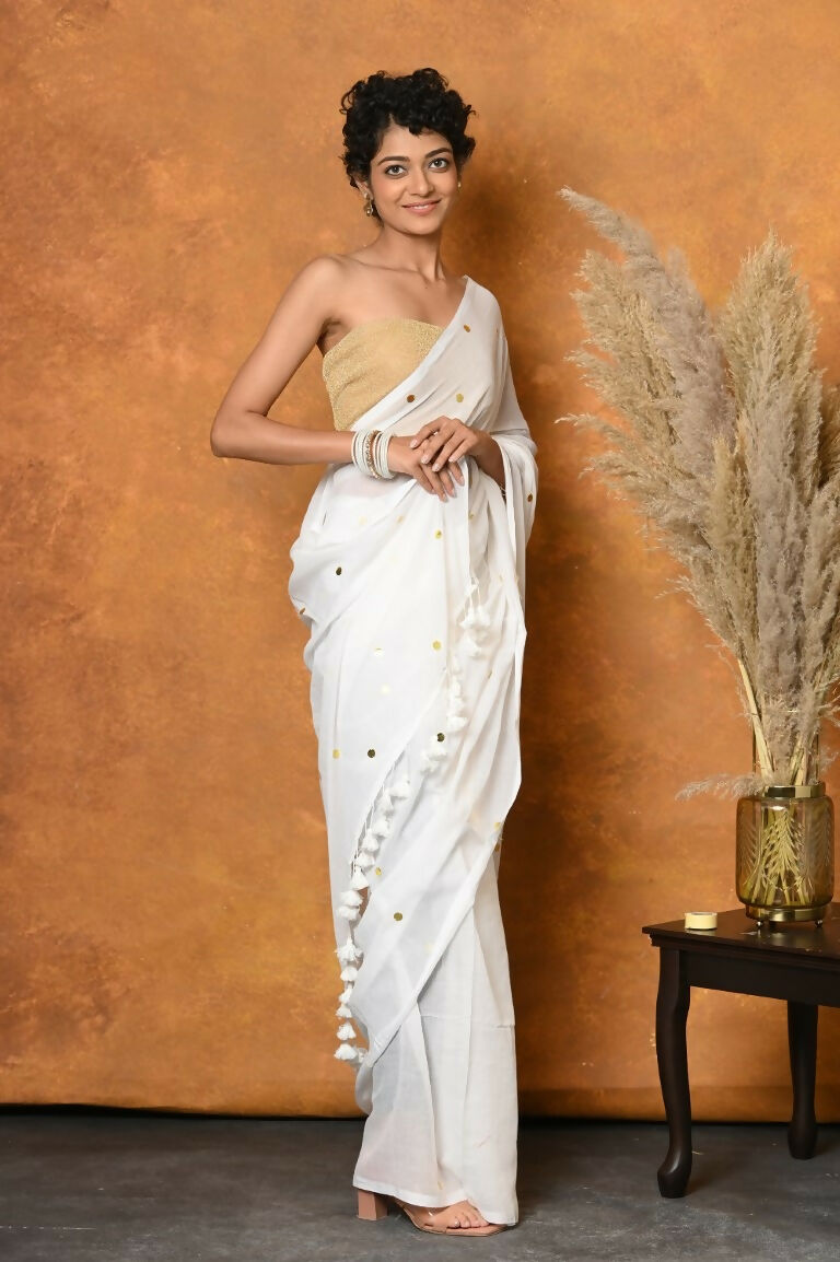 Very Much Indian Pure Mul Cotton Handloom Saree | Grocsy