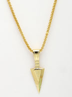NVR Men's Gold-Polished Arrow-Shaped Pendant With Chain | Grocsy