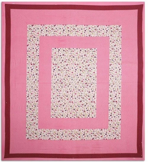 Vamika Printed Cotton Pink Bedsheet With Multicolor Pillow Covers (LEOC_BINDI_P) | Grocsy