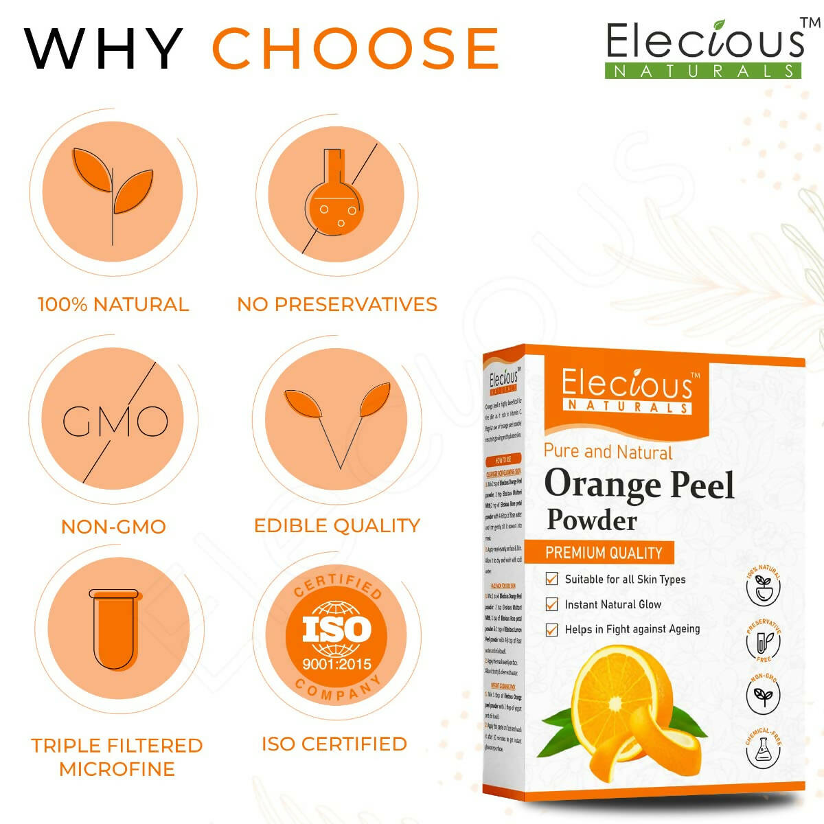 Elecious Naturals Orange Peel Powder | Grocsy