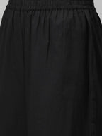 Yufta Women Black & Golden Solid Kurta with Palazzo & Dupatta | Grocsy