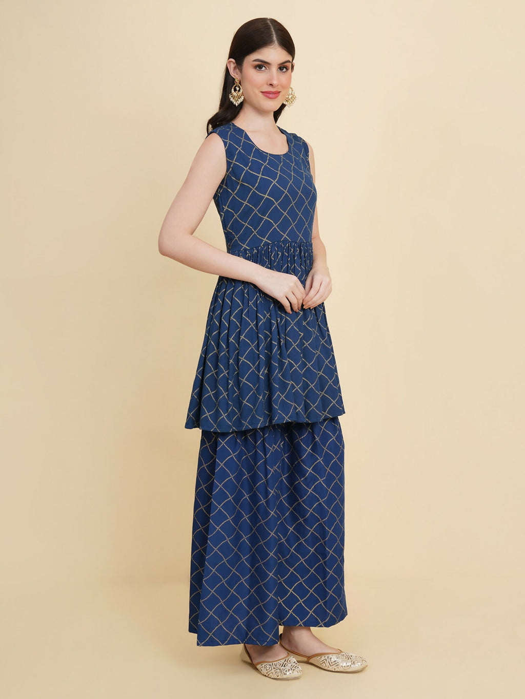 Designer Stylish Blue cotton Stitched Suit With Dupatta - Tanisha | Grocsy