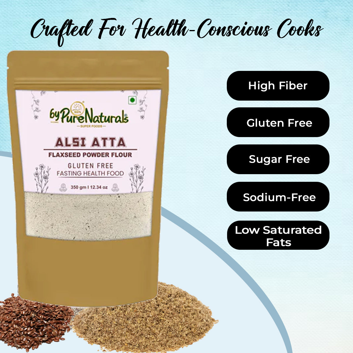 byPureNaturals Alsi Atta (Flaxseed Powder Flour) | Grocsy