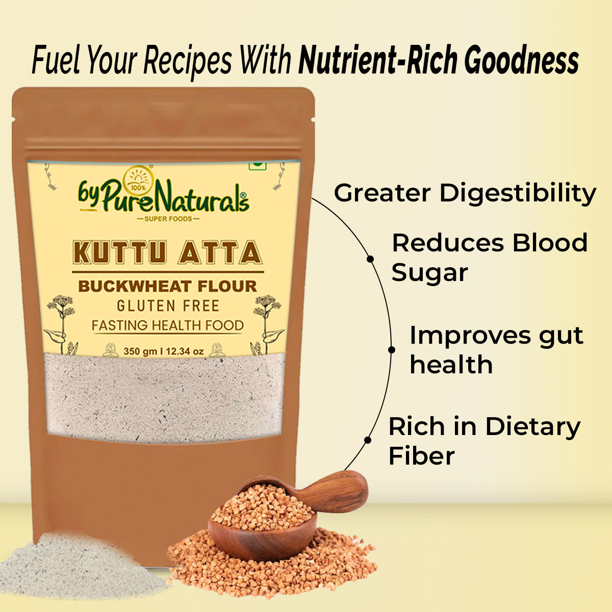 byPureNaturals Kuttu Vrat Atta (Buckwheat Flour) | Grocsy