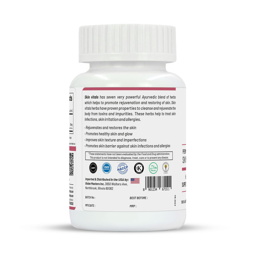 Life Aveda Premium Skin Vitals Veg Capsules | Grocsy