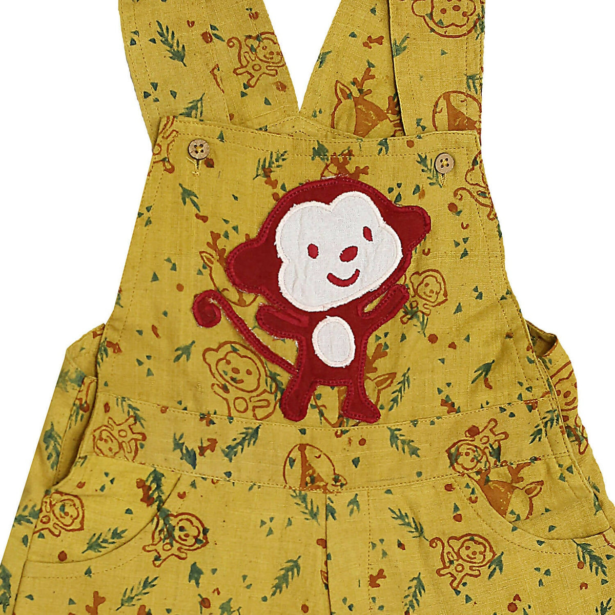 Mhyssa Yellow Dungaree With Round Neck Half Sleeves Maroon Shirt Set | Grocsy