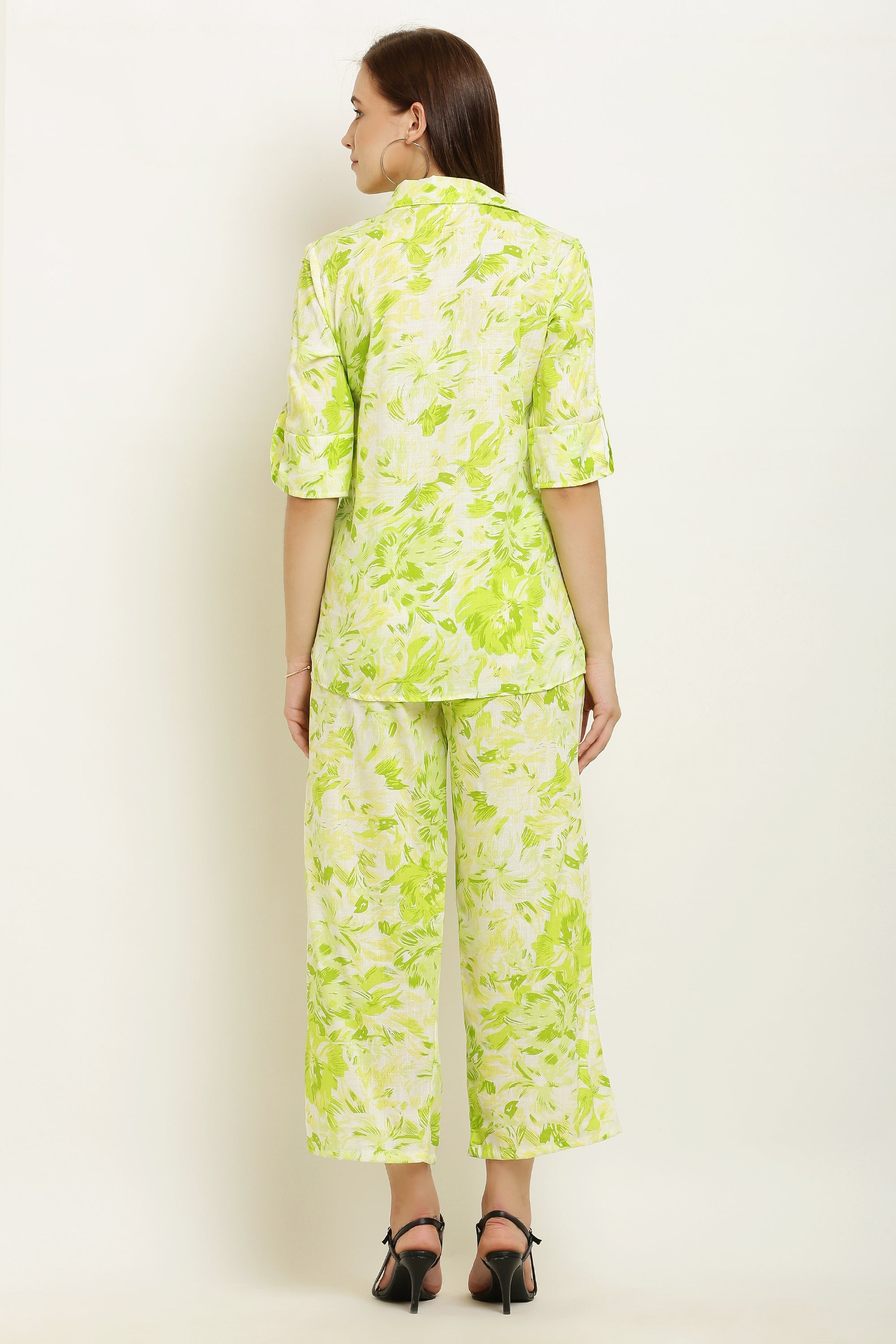 PAVONINE Lemon Color Gobhi Printed Cord Set For Women | Grocsy