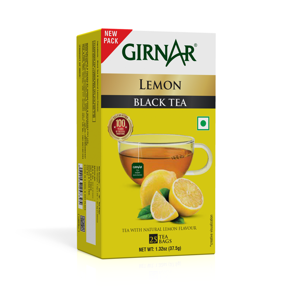 Girnar Black Tea Bags - Lemon | Grocsy