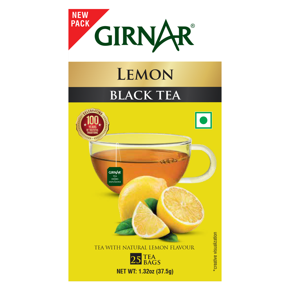 Girnar Black Tea Bags - Lemon | Grocsy