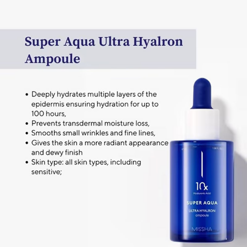Missha Super Aqua Ultra Hyalron Ampoule | Grocsy
