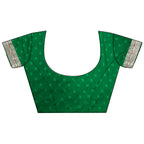 Joban Fashion Green Peacock & Floral Motifs Soft Silk Kanchipuram Saree | Grocsy