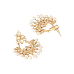Nuyug 18k Gold-Plated American Diamonds Studded Contemporary Shaped Dangler Earrings | Grocsy