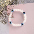 NVR Men & Women White Marbel Crystal Elasticated Bracelet | Grocsy