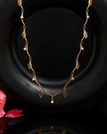 VOJ Gold-Polished Designer Chain For Women With AD Stone And Leaf | Grocsy