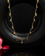 VOJ Gold-Polished Designer Chain For Women With AD Stone And Leaf | Grocsy