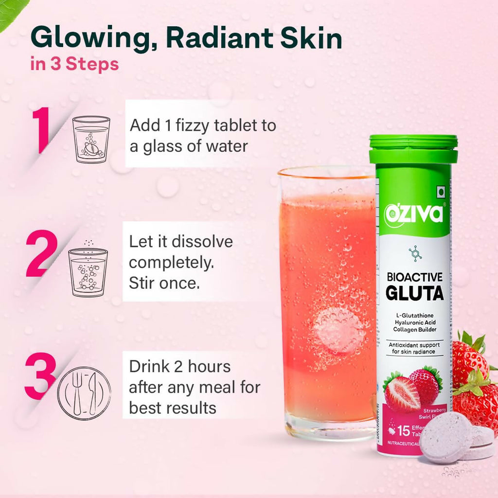 OZiva Bioactive Gluta Fizzy Effervescent Tablets | Grocsy