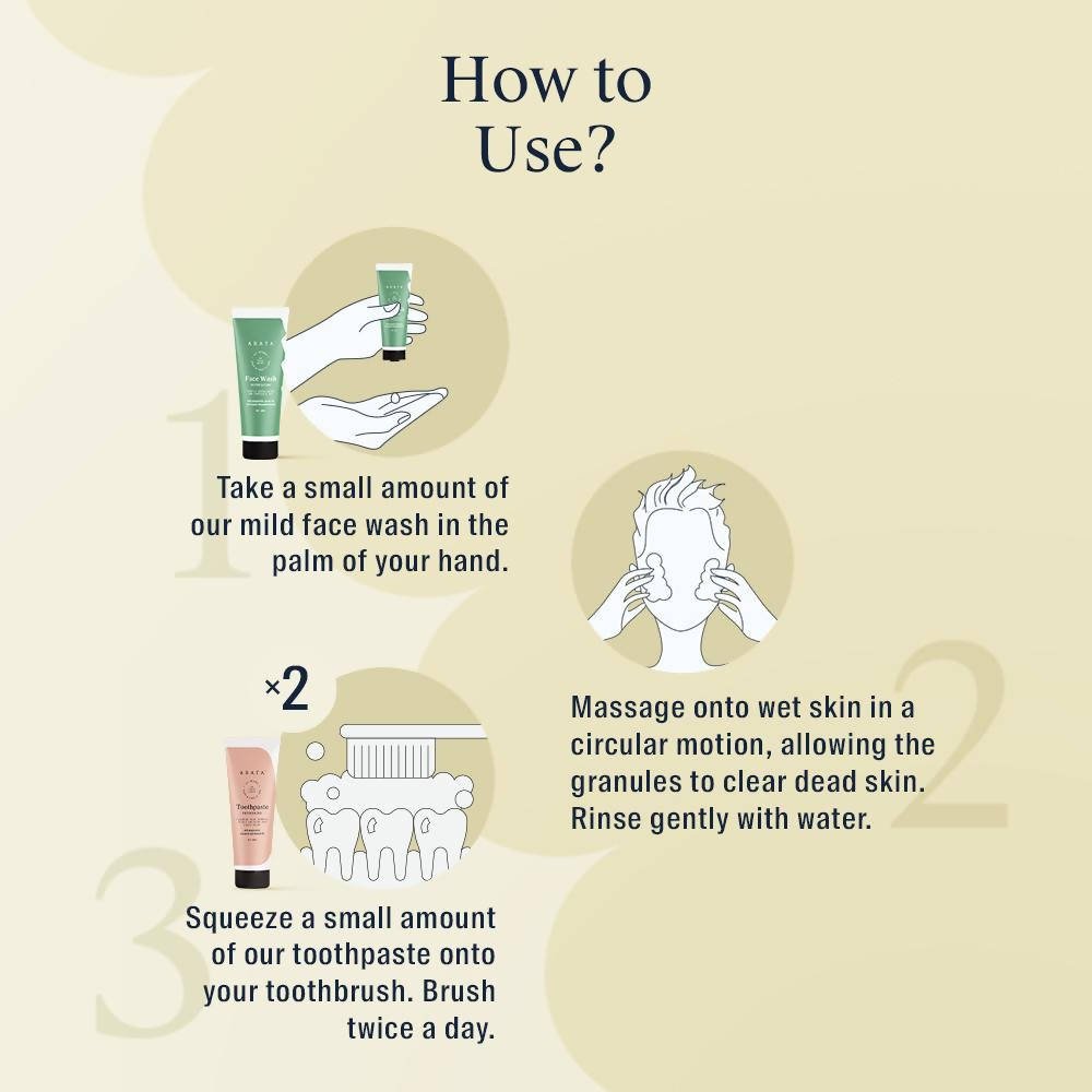 Arata Face wash & Toothpaste Combo | Grocsy