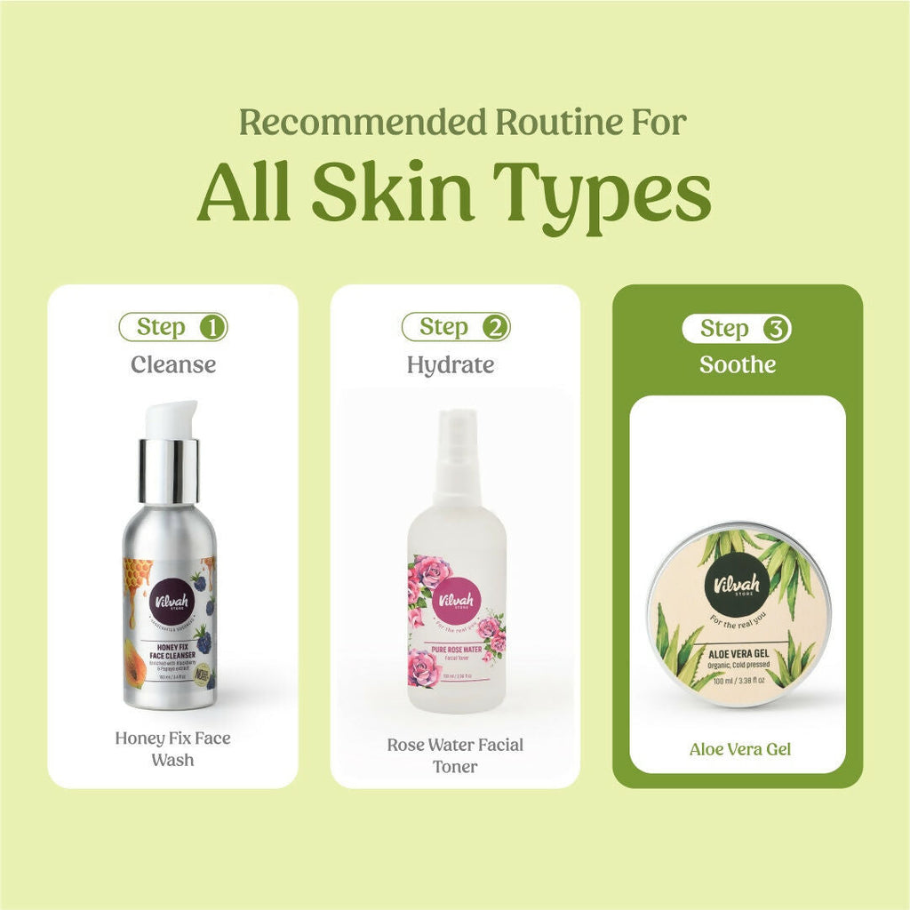 Vilvah Store Aloe Vera Gel (Multi-Purpose Skin & Hair Care) | Grocsy