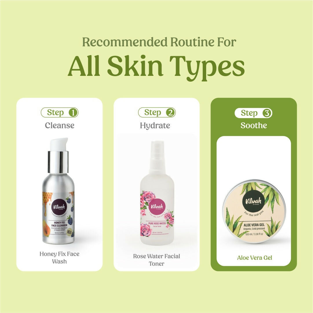Vilvah Store Aloe Vera Gel (Multi-Purpose Skin & Hair Care) | Grocsy