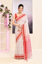 Piyari Fashion Women's Beige Embellished Cotton Saree | Grocsy
