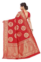 Vamika Latest Banarasi Jacquard Weaving Red Saree | Grocsy