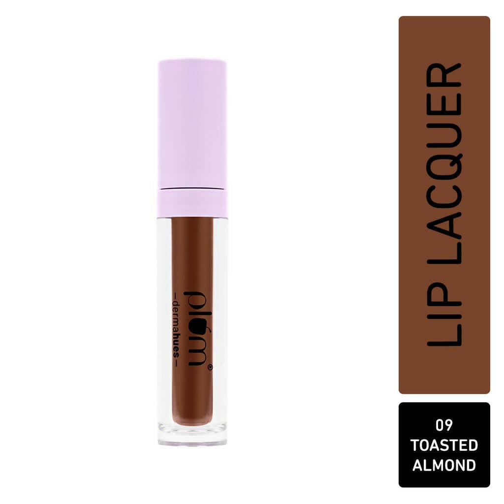 Plum Glassy Glaze Lip Lacquer 3-in-1 Lipstick + Lip Balm + Gloss 09 Toasted Almond | Grocsy