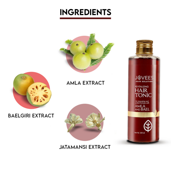 Jovees Revitalising Amla & Bael Hair Tonic For Long, Strong & Thick Hair | Grocsy