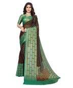 Vamika Black Chiffon Brasso Bollywood Style Woven Saree (DIMPLE BLACK) | Grocsy