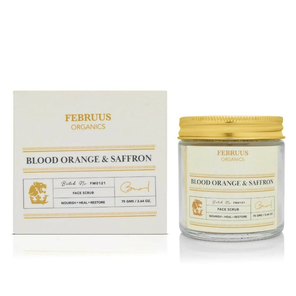Februus Organics Blood Orange & Saffron Facial Scrub | Grocsy