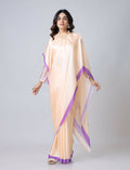 Vastranavya Peach Mandala Print Free Hand Ready to Wear Saree | Grocsy