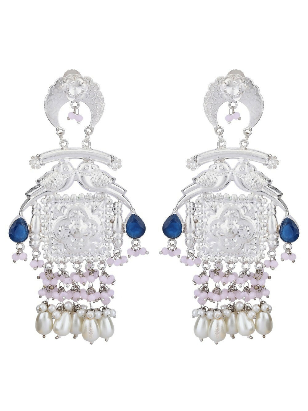 Joban Fashion Women Handcrafted Silver Tone Earrings | Grocsy